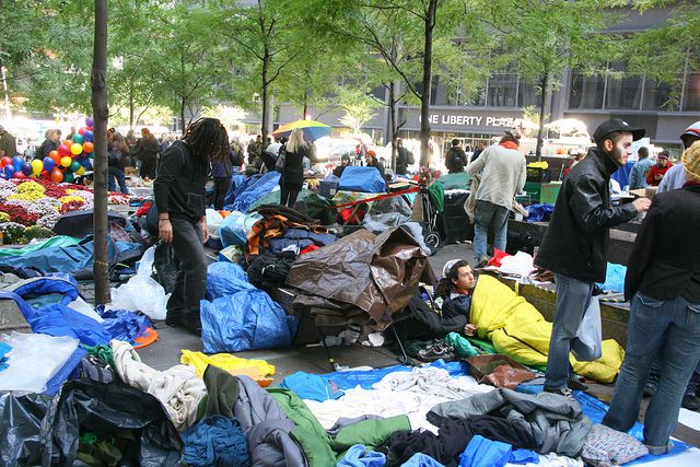Zuccotti Park yesterday morning, via Occupy Wall Street